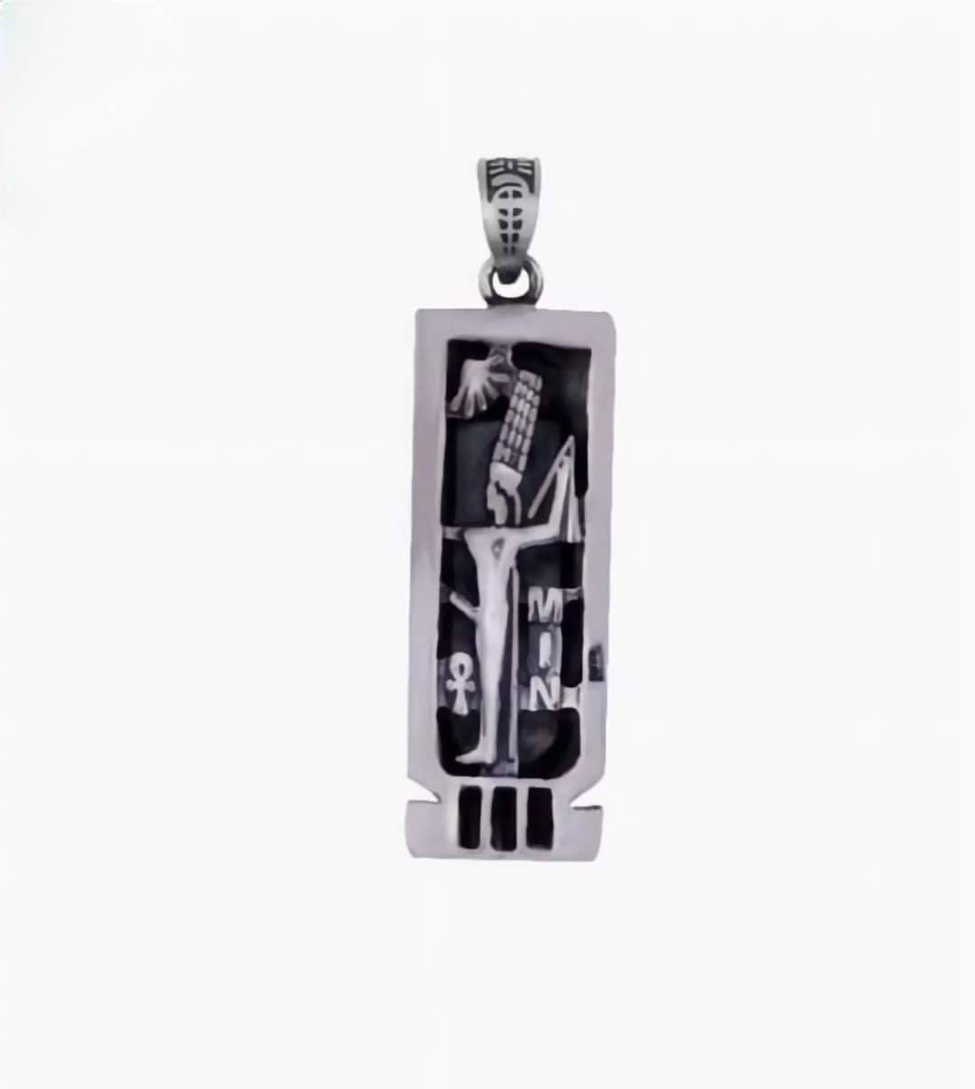 Egyptian Handmade Eye Of Horus Silver 925 Cartouche With Free Silver Chain.Personalized Gift . - Thumbnail 3