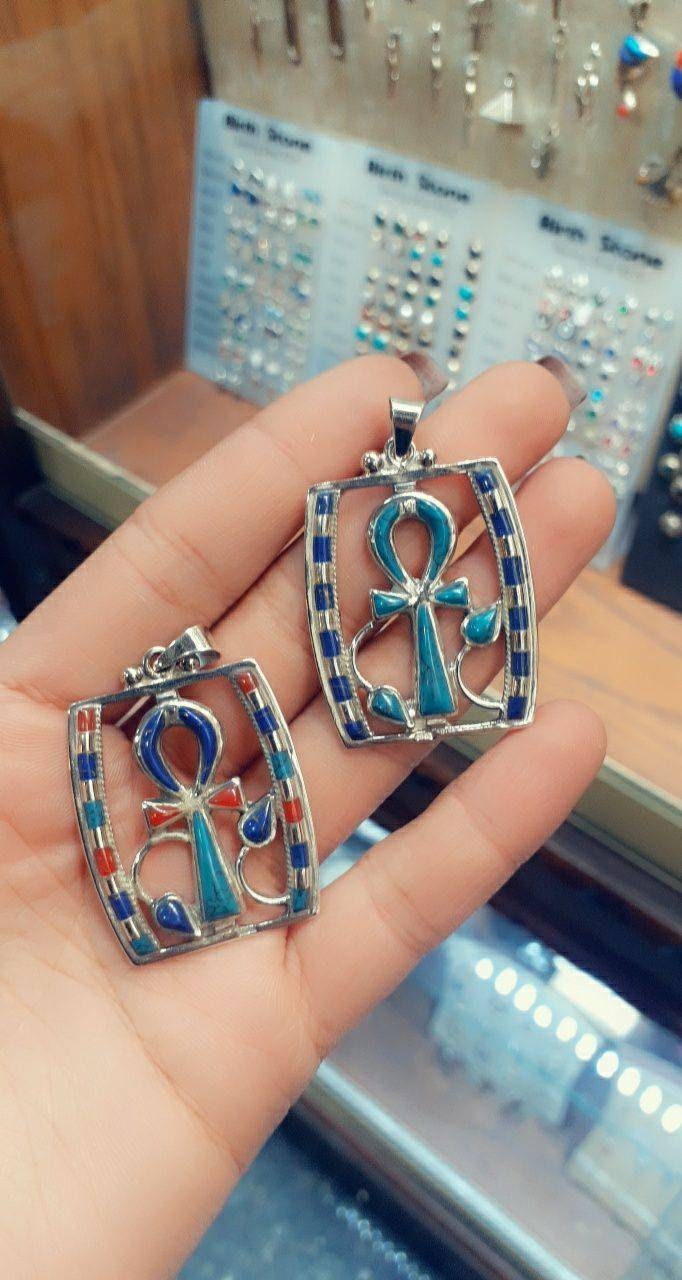 Egyptian Handmade Sterling Silver 925 Ankh Necklace - Thumbnail 2