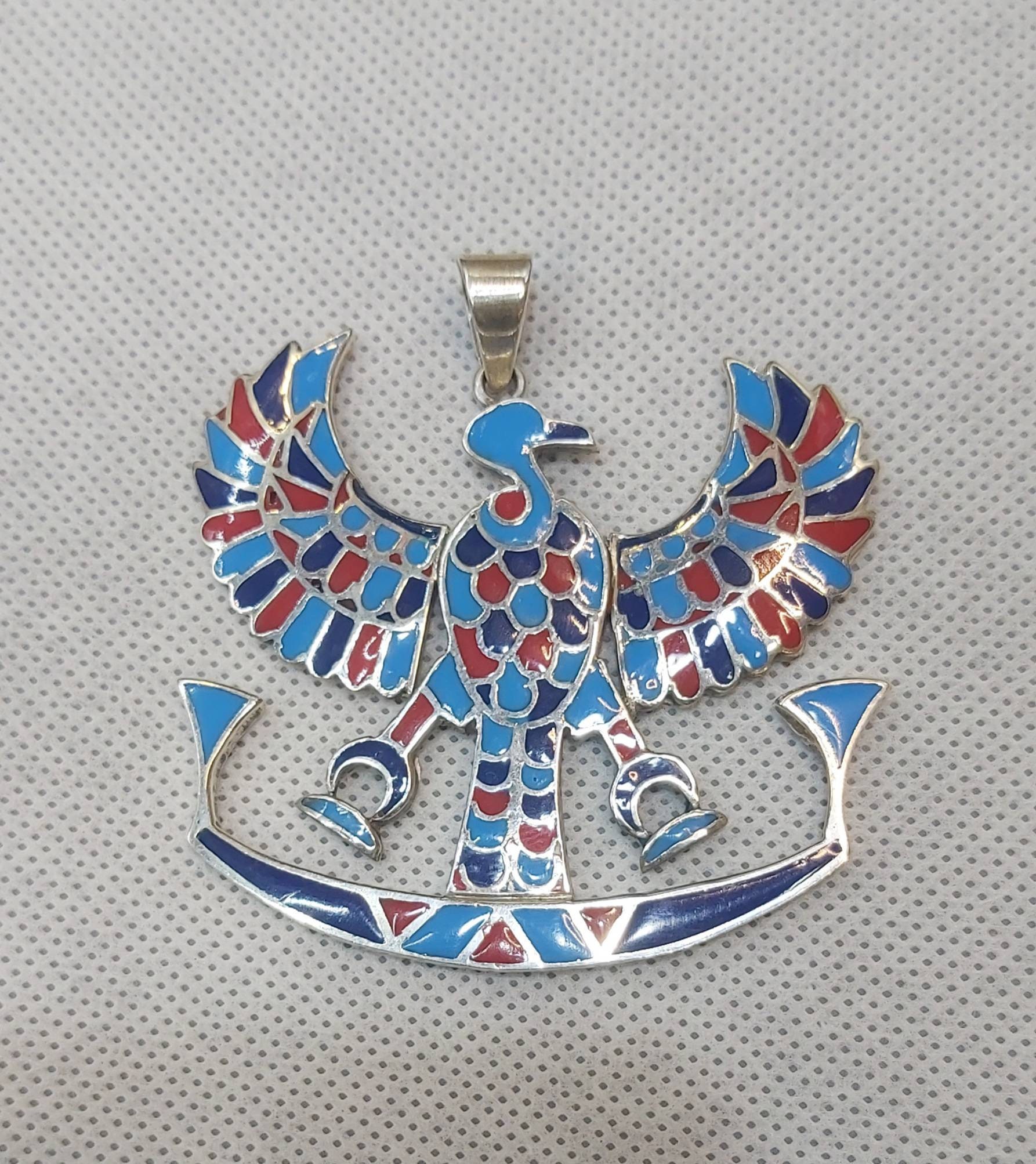 Handmade Egyptian Silver 925 Nekhbet Necklace. - Thumbnail 5
