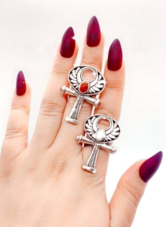 Handmade Egyptian Silver 925 Kemet Key of life Ring,World Wide Express Shipping