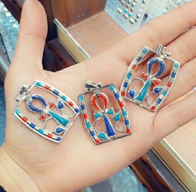 Egyptian Handmade Sterling Silver 925 Ankh Necklace