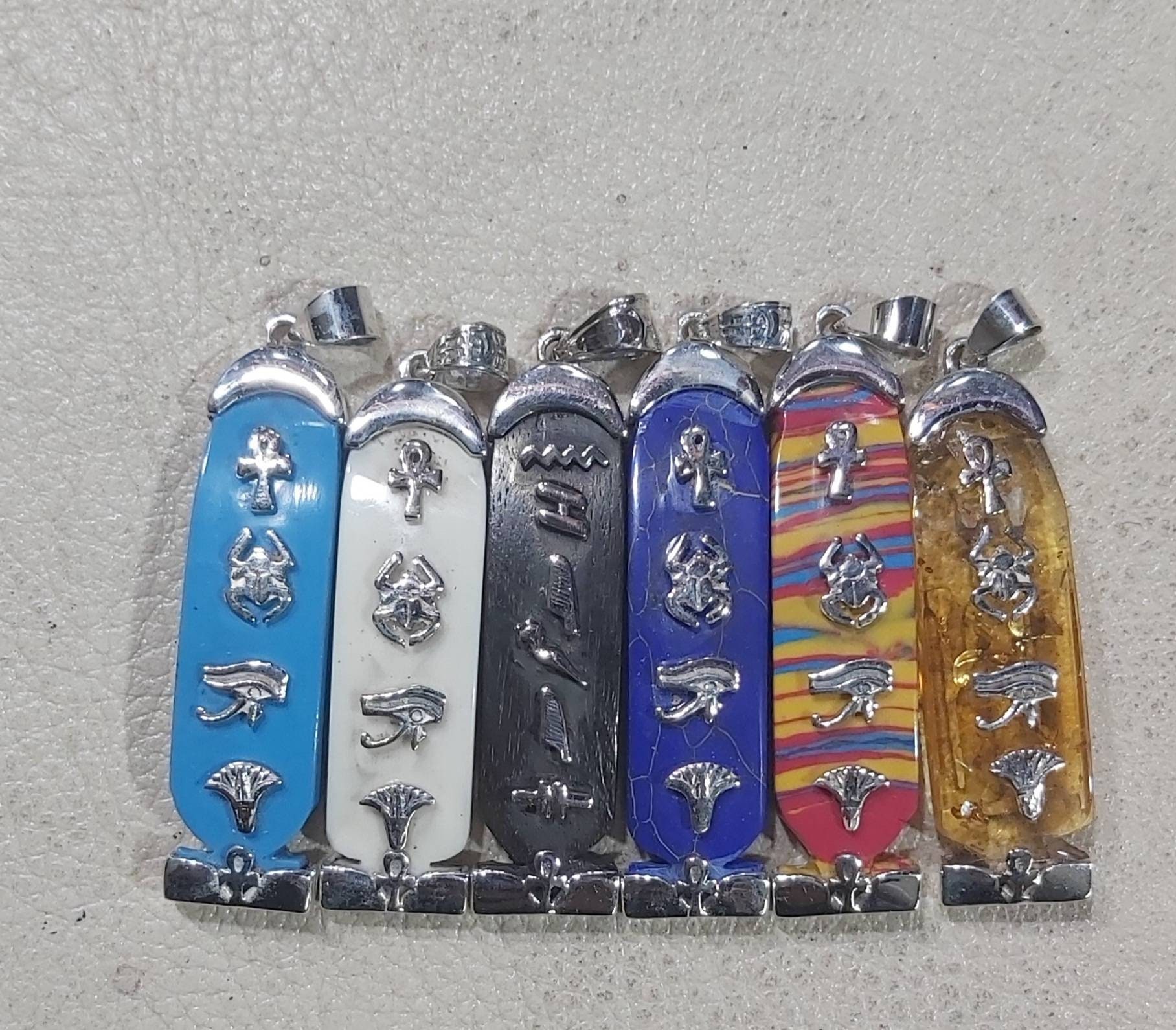 Egyptian Handmade Silver Necklace Cartouche - Thumbnail 2