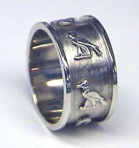 Egyptian Wedding Band,It will Be Personalized with your name in Hieroglyphic Or english Alphabet. - Thumbnail 2