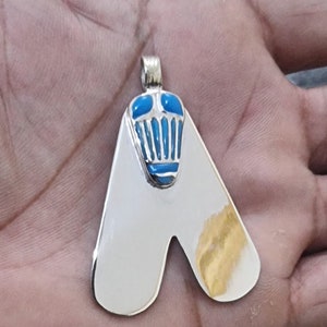 Collana egiziana fatta a mano in argento 925 con mosca del valore e dell&#39;onore, pendente con mosca dell&#39;onore e del valore