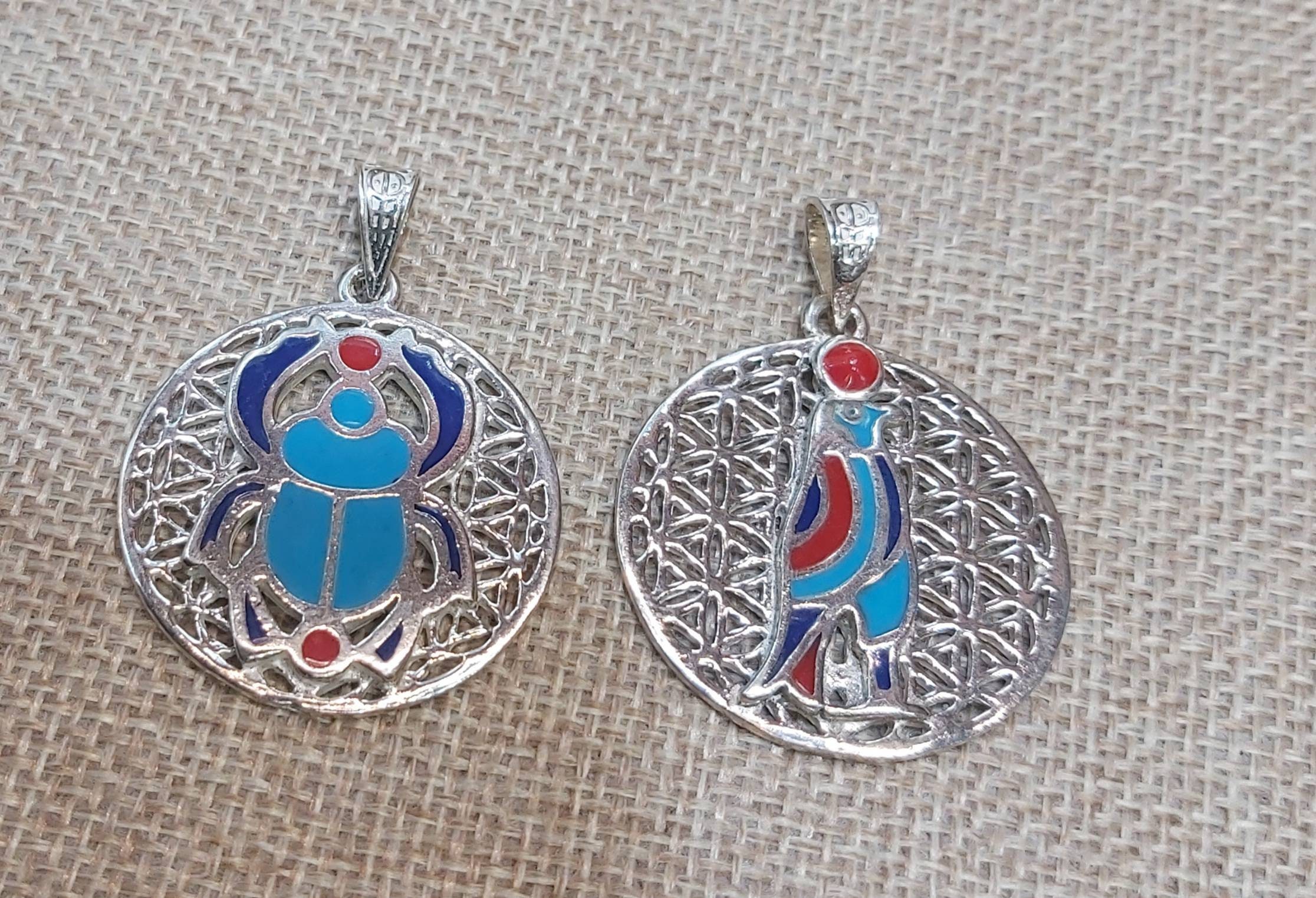 Handmade Egyptian Horus Silver 925 Necklace - Thumbnail 4