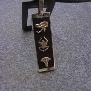 Collar Egipcio Hecho a Mano Cartucho de Plata 925 con Ébano
