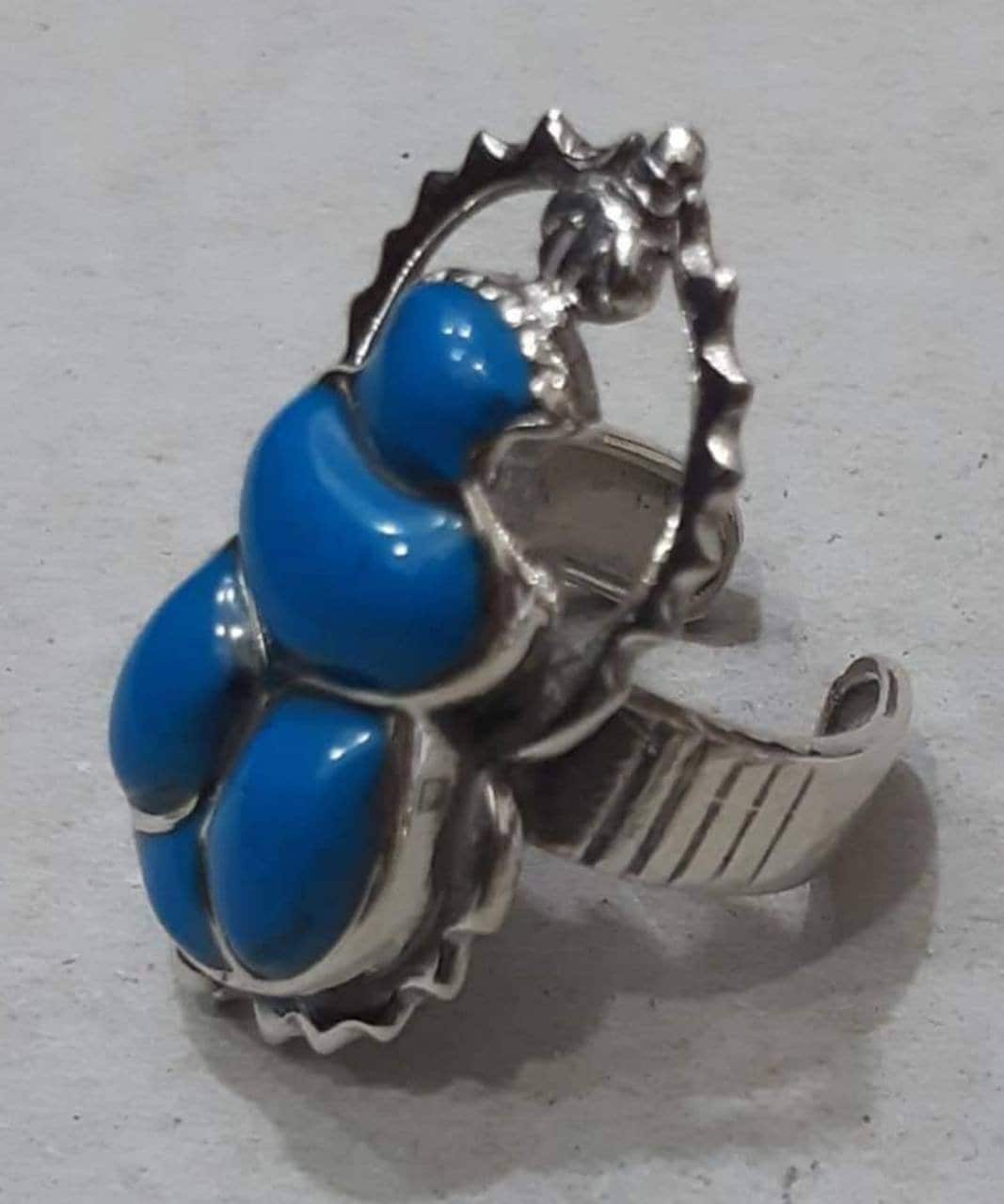 Egyptian Handmade Silver Scarab Ring - Thumbnail 2