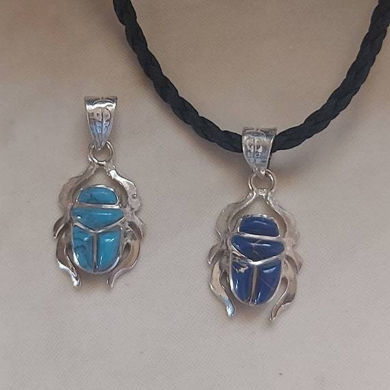 Silver Scarab With Gemstone.