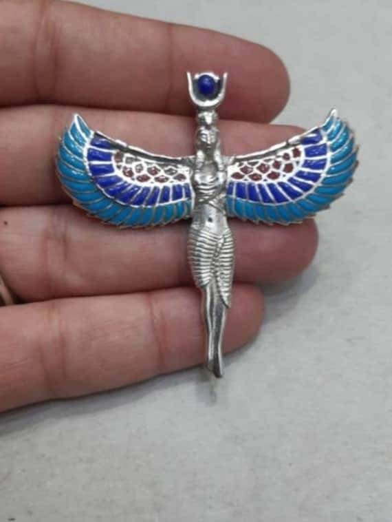 Egyptian Handmade Isis Silver Necklace - Thumbnail 3