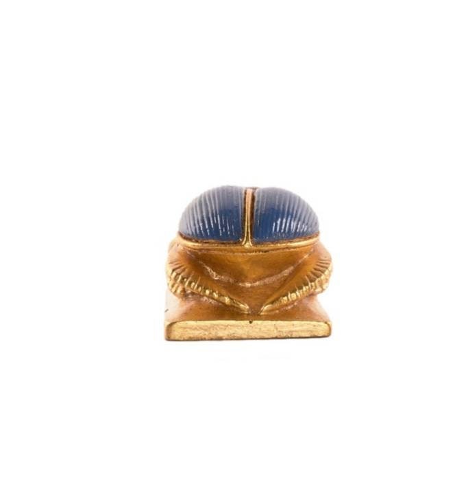 Egyptian Blue Golden Scarab - Thumbnail 2