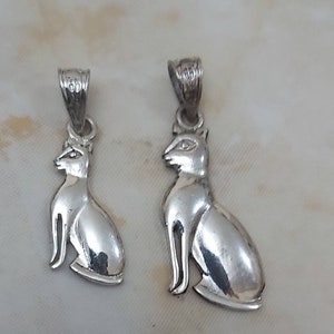 Egyptian Handmade Sterling Silver 925 Egyptian Goddess Bastet Necklace