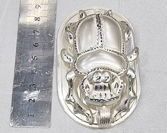 Egyptian Handmade Silver 925 Scarab Pendant ,Egyptian Beetle Khepri Pendant