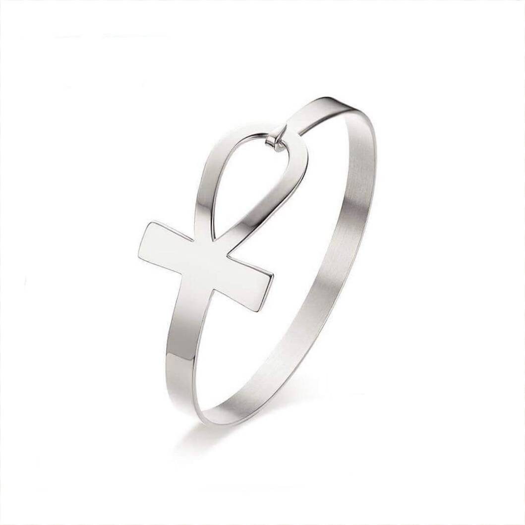 Handmade Egyptian 925 Silver Key Of Life Bracelet - Image 1