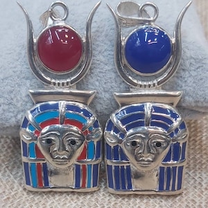 Handmade Egyptian Sterling Silver 925 Hathor With Sun Desk And Horn