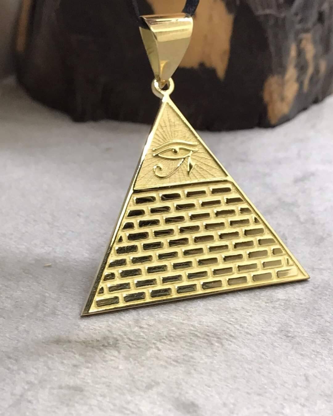 Egyptian Handmade Egyptian Pyramides 18K Pendant