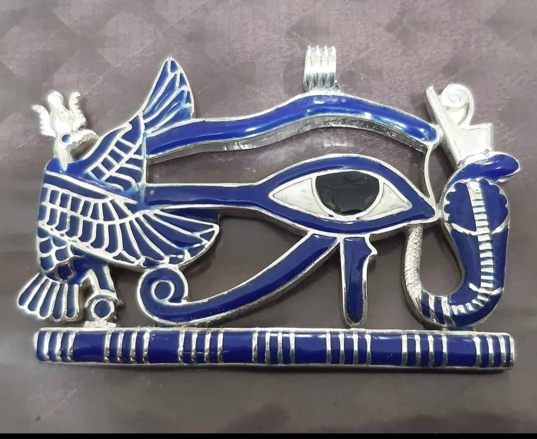 Hand Made Silver 925 Eye Of Horus Necklace With King Cobra - Thumbnail 7