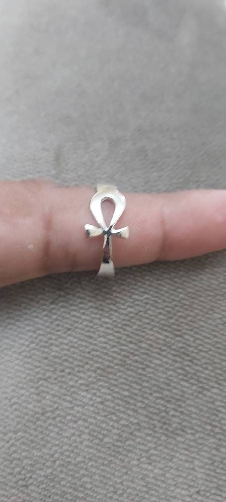 Handmade Egyptian Key OF LIfe Ring,Sterling Silver 925,Egyptian Jewelry - Thumbnail 5