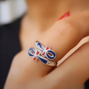 Handmade Silver 925 Double Ankh Ring With Gemstones.Egyptian Art ,Handmade Egyptian Key of life Ring.
