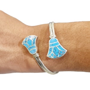 Handmade Egyptian Sterling Silver 925 Double Lotus Flower Bracelet,Free Size Double  lotus Cuff Bracelet,Egyptian Cuff Bracelet.