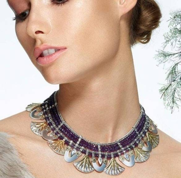 Egyptian Handmade Sterling Silver 925 Lotus Flower Necklace With Colorful Gemstones