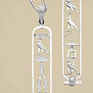Egyptian Handmade Sterling Silver 925 Open Personalized Cartouche Pendant