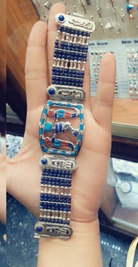 Handmade Egyptian Sterling Silver 925 Nefertiti Bracelet - Thumbnail 3