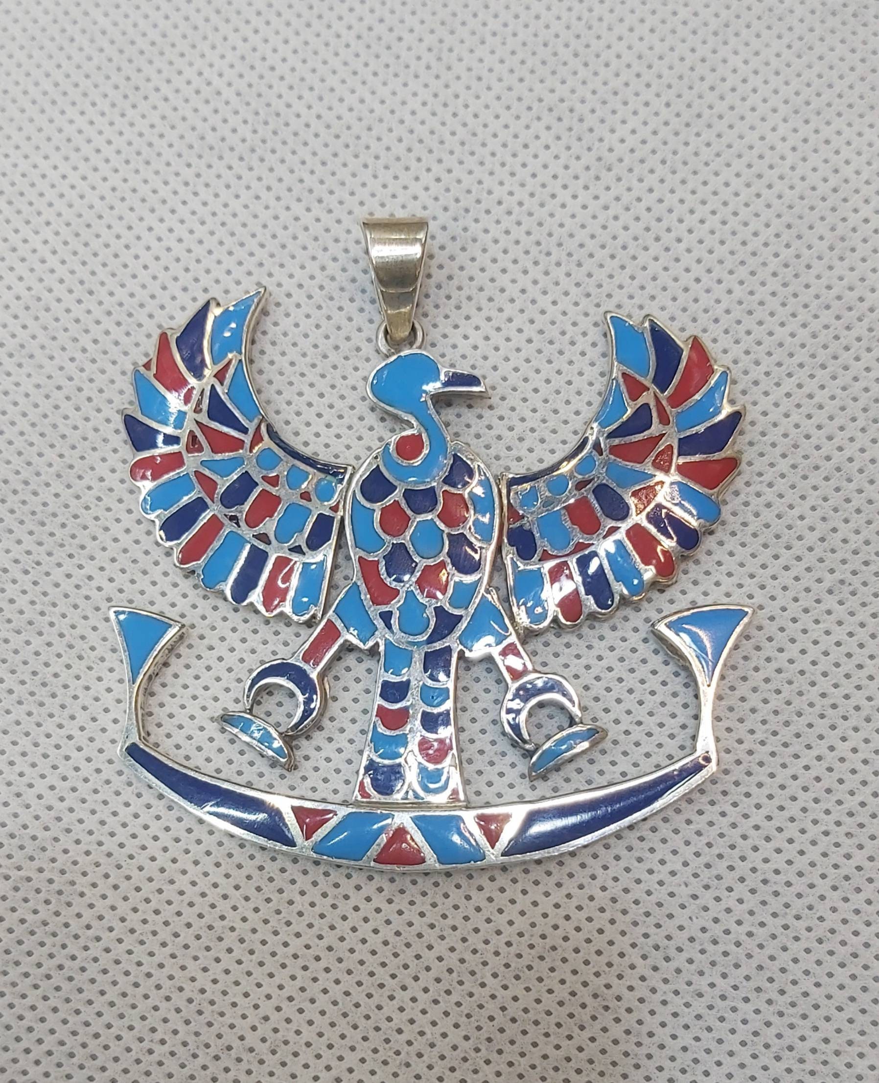 Handmade Egyptian Silver 925 Nekhbet Necklace. - Thumbnail 4