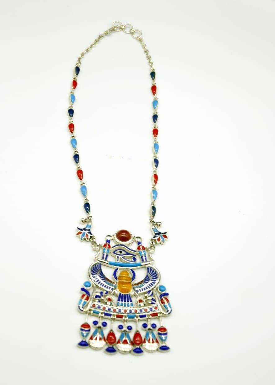 Egyptian Tutankhamun Silver Necklace. - Thumbnail 6