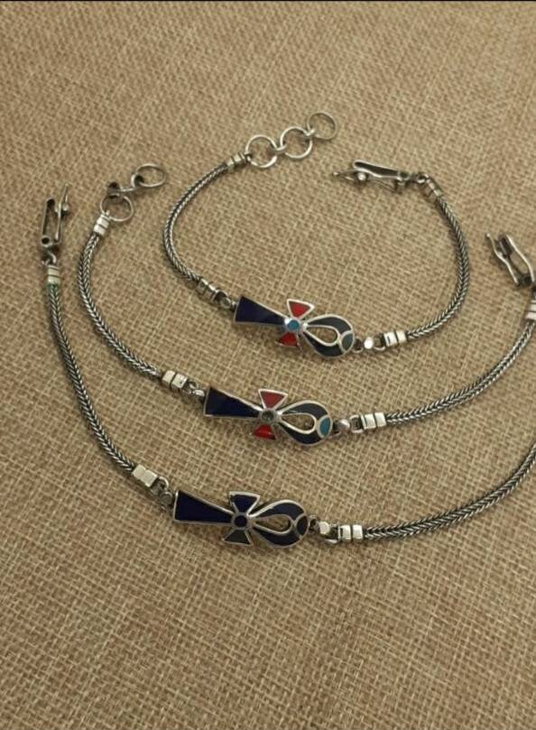 Handmade Egyptian Silver 925 Key of life Bracelet - Thumbnail 5