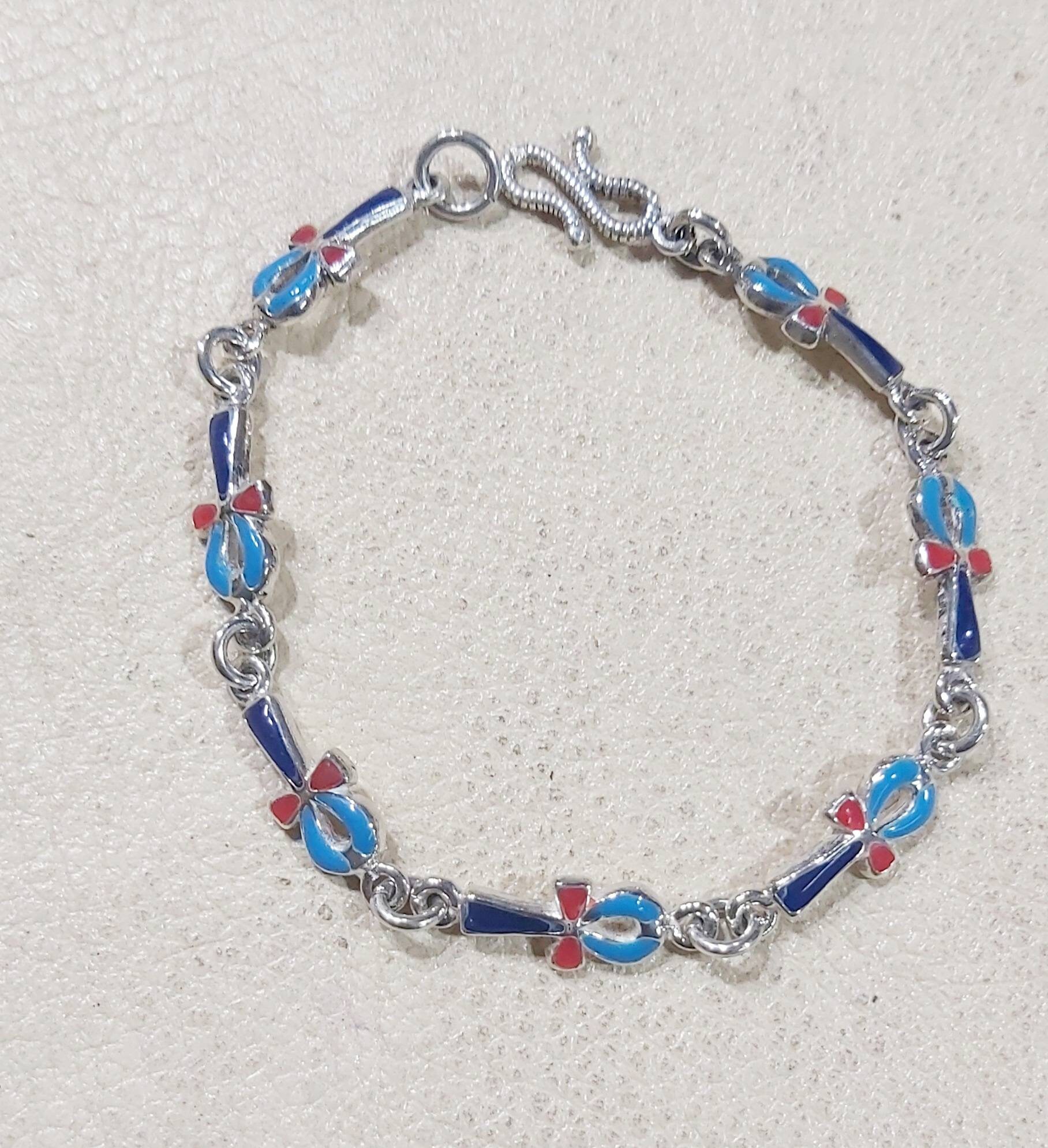 Handmade Egyptian Sterling Silver 925 Key of Life Jewlery Set( Earring-Bracelet-Ring) - Thumbnail 4