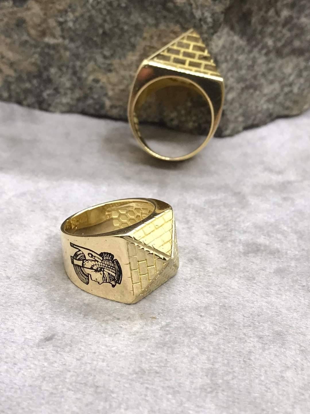 Handmade Egyptian Men Sterling Silver 925 Pyramides Ring With Eye of Horus And Cleoptara Crafted on the Sided - Thumbnail 4