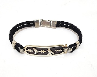 Bracelet en cartouche égyptien fait main en argent 925 personnalisé. Art égyptien.