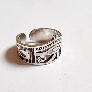 Handmade Egyptian 925 Silver Eye Of Horus with Sided Key of Life