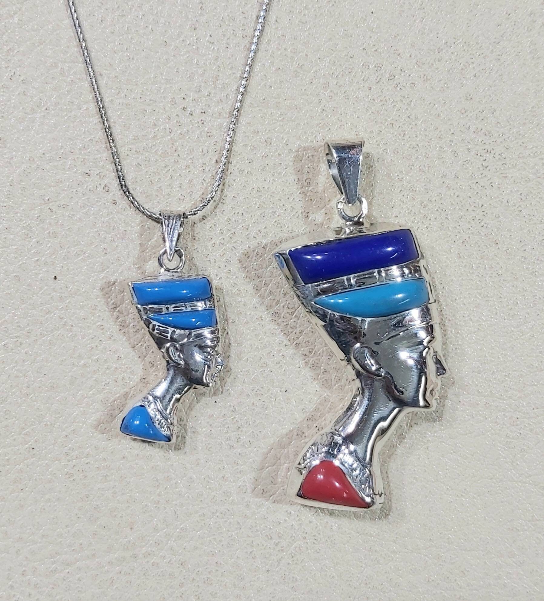 Egyptian Handmade Sterling Silver 925 Nefertiti Necklace