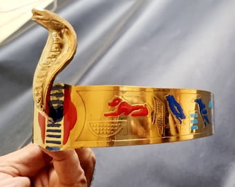 Serre-tête couronne de cobra en laiton, reine Cléopâtre d&#39;Égypte