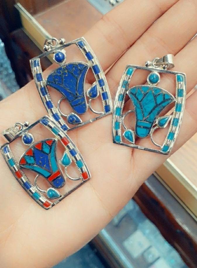 Handmade Egyptian Sterling Silver 925 Lotus Flower Necklace