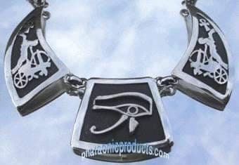 Handmade Egyptian Sterling Silver 925 Oxidized  Horus Necklace