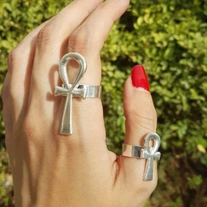 Handmade Egyptian Silver 925 Big Size Ankh Ring ,Egyptian Ring,Egyptian Sterling Silver Ankh Ring