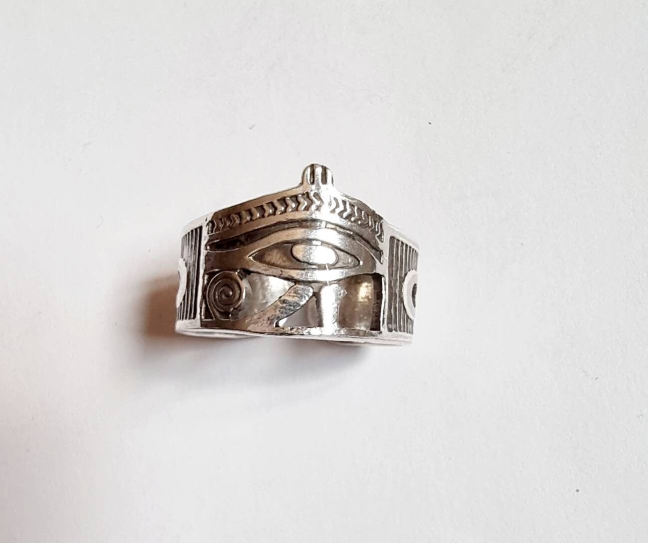 Handmade Egyptian 925 Silver Eye Of Horus with Sided Key of Life - Thumbnail 5