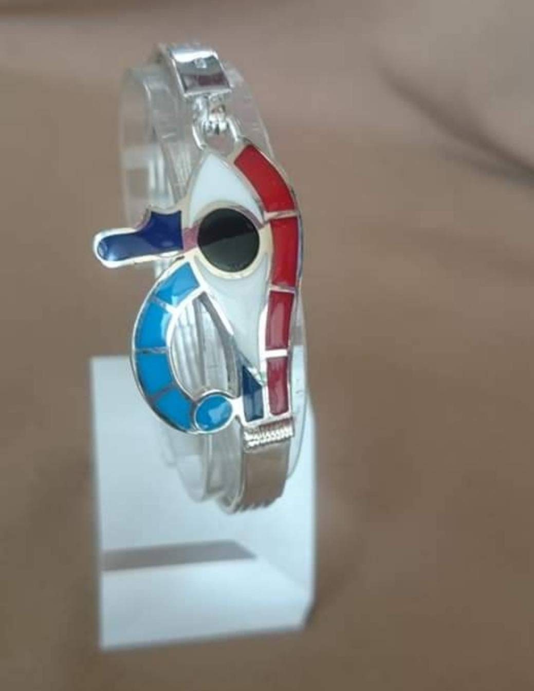 Egyptian Handmade Sterling Silver 925 Eye Of Horus Bracelet - Thumbnail 4