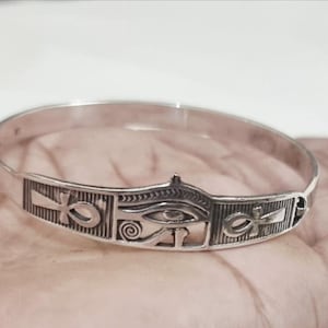 Handmade Silver 925 Egyptian Bracelet: Eye of Horus & Ankh