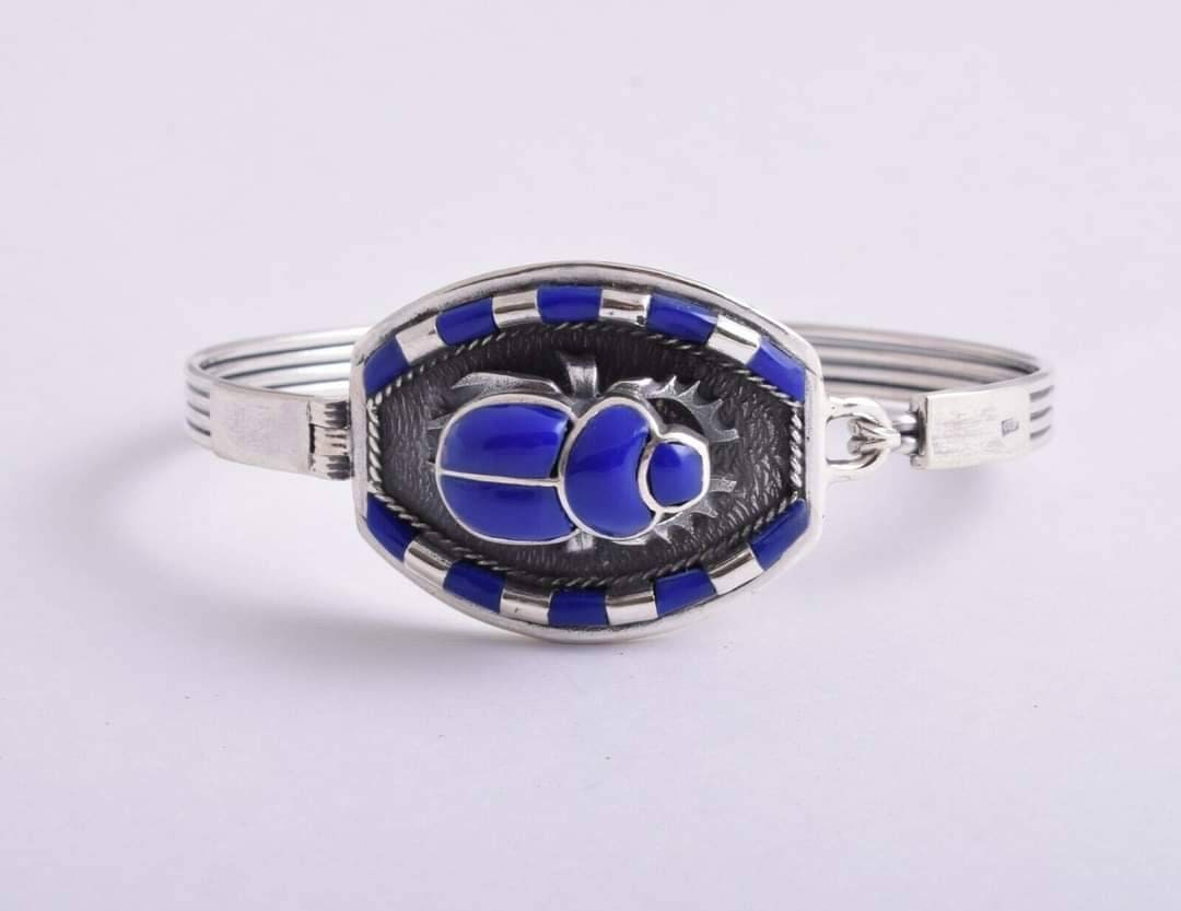 Handmade Sterling Silver 925 Scarab Bracelet