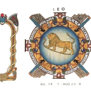 Original Papyrus Hand Painted Handmade Zodiac