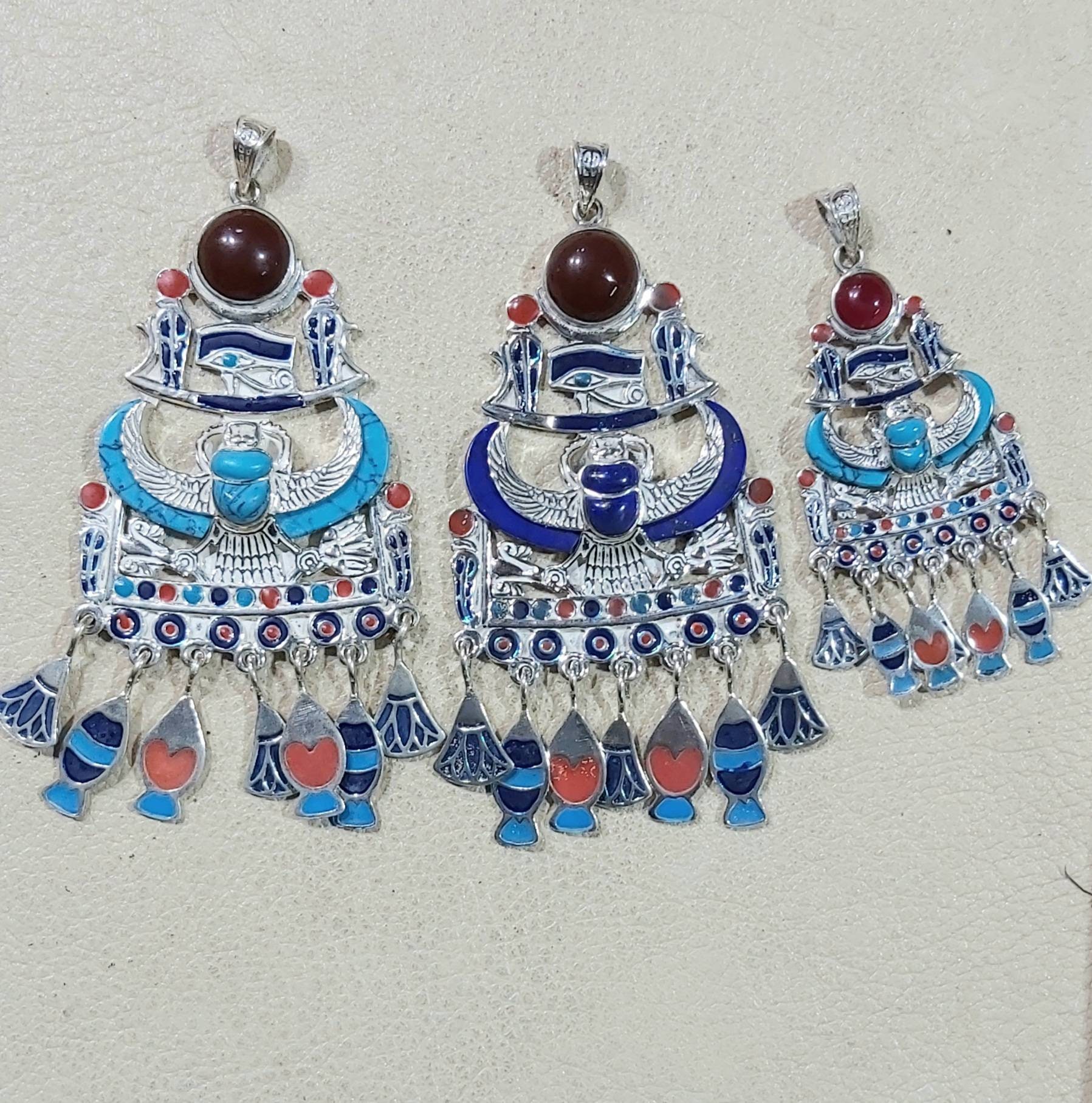 Egyptian Handmade Sterling Silver 925 Isis Necklace.Egyptian Jewelry.Women Necklace. - Thumbnail 6