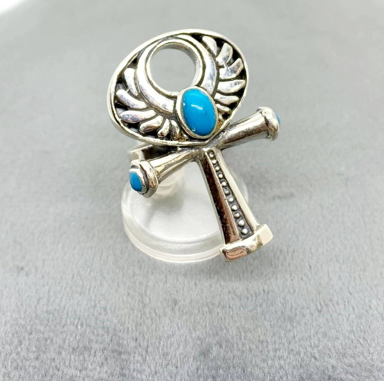 Handmade Egyptian Silver 925 Kemet Key of life Ring,World Wide Express Shipping - Thumbnail 5