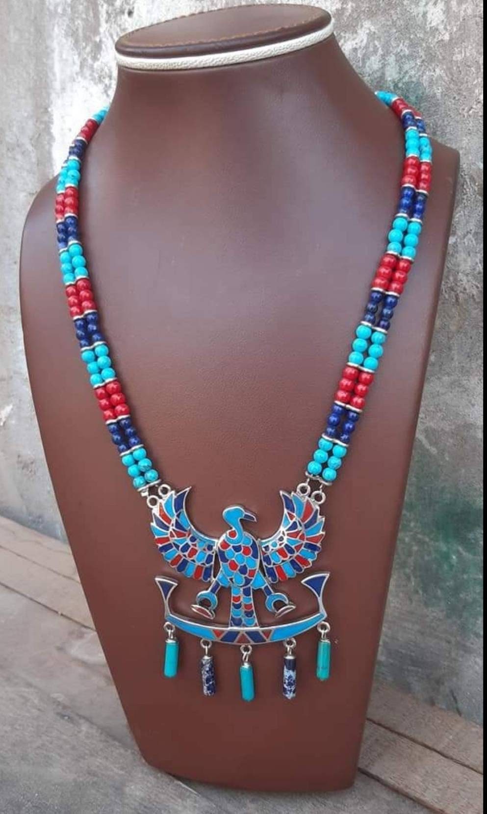 Handmade Egyptian Silver 925 Nekhbet Necklace. - Image 1