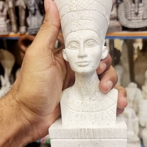 Egyptian Nefertiti Statue Hand Carved Marmar Stone,Made In Egypt