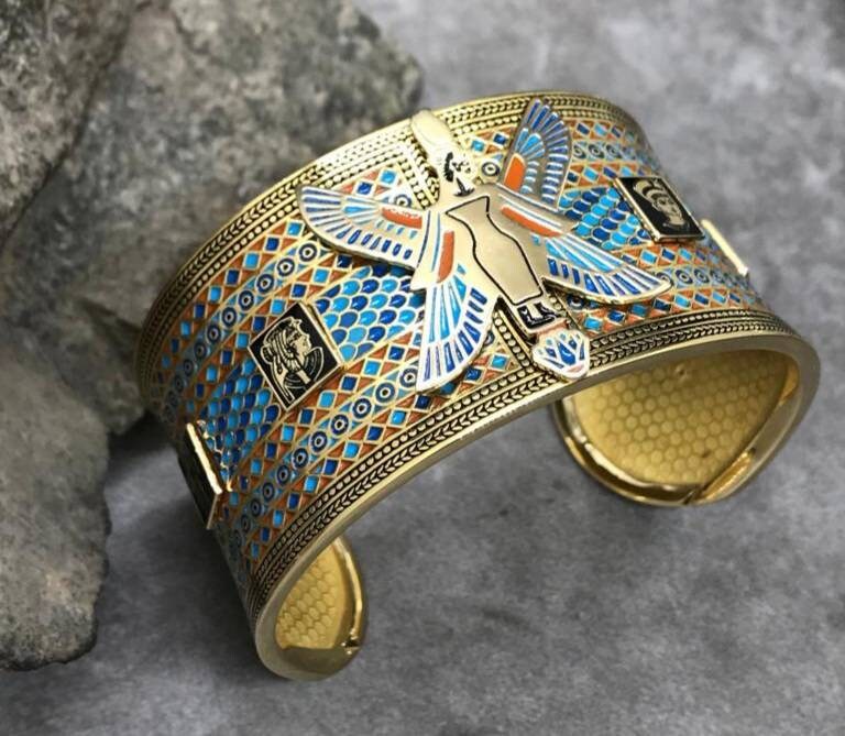 Egyptian Handmade 18K Tutankhamun Bracelet - Thumbnail 5