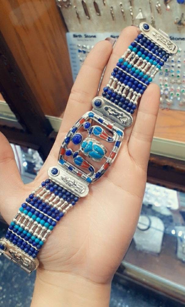 Handmade Egyptian Sterling Silver 925 Nefertiti Bracelet - Thumbnail 4