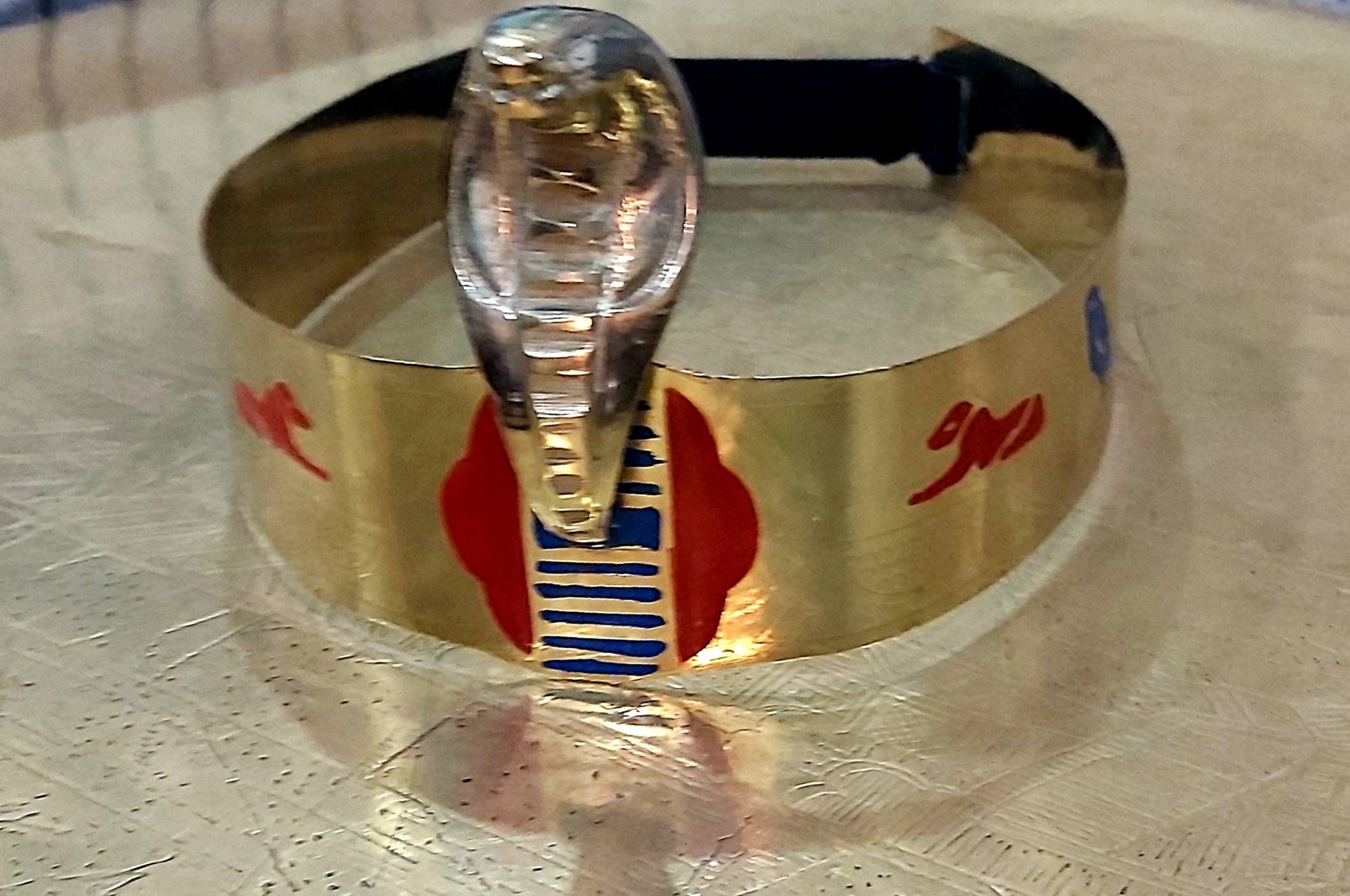 Egyptian Queen Cleopatra Brass Cobra Crown Headband - Thumbnail 3